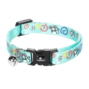 Halsband KATTEN figuurtjes met bel (meerdere kleuren) 20-35cm